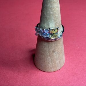 Bomb Party RBP8628 “Casual Beauty” Cubic Zirconia on Rhodium Size 9 Ring NWT